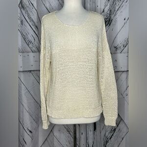 Gibson loose knit sweater tunic relaxed fit cream XL